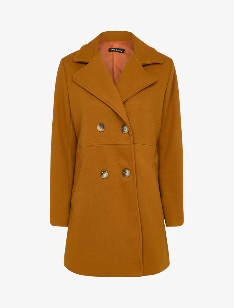 Manteau croisé à col cranté - Rouille - 3