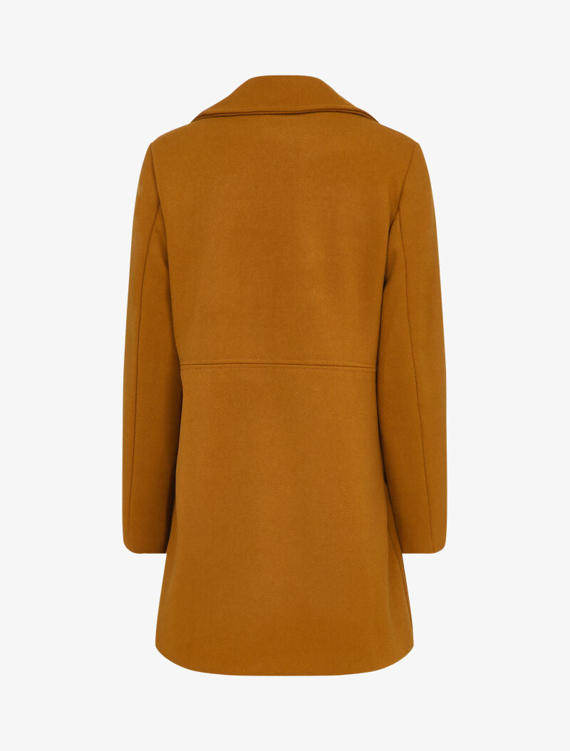Manteau croisé à col cranté - Rouille - 2