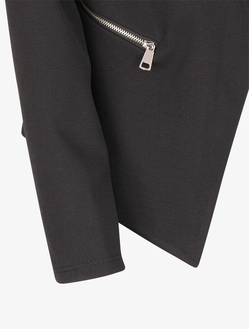 Veste à col châle et poches zippées - Noir - 3