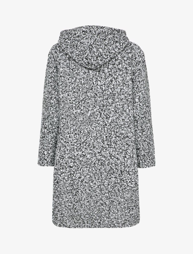 Duffle coat en maille bouclette - Blanc/noir - 2