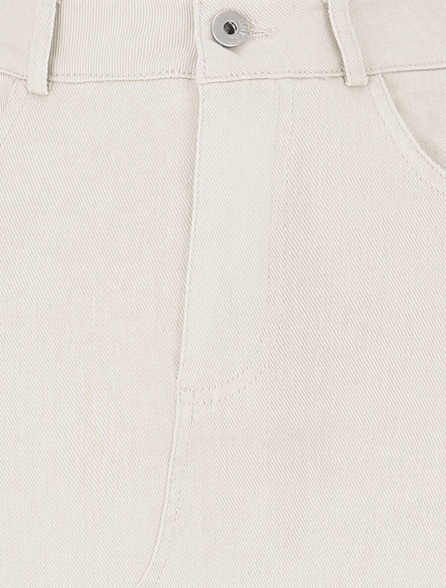 Jupe fourreau uni en jean - Ecru - 3