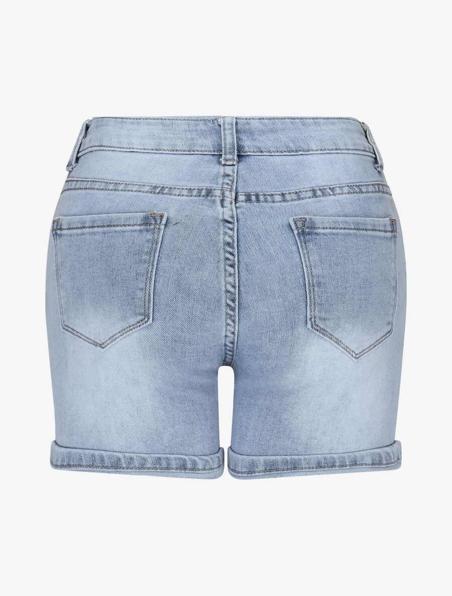 Short en jean droit taille standard - Bleu - 2