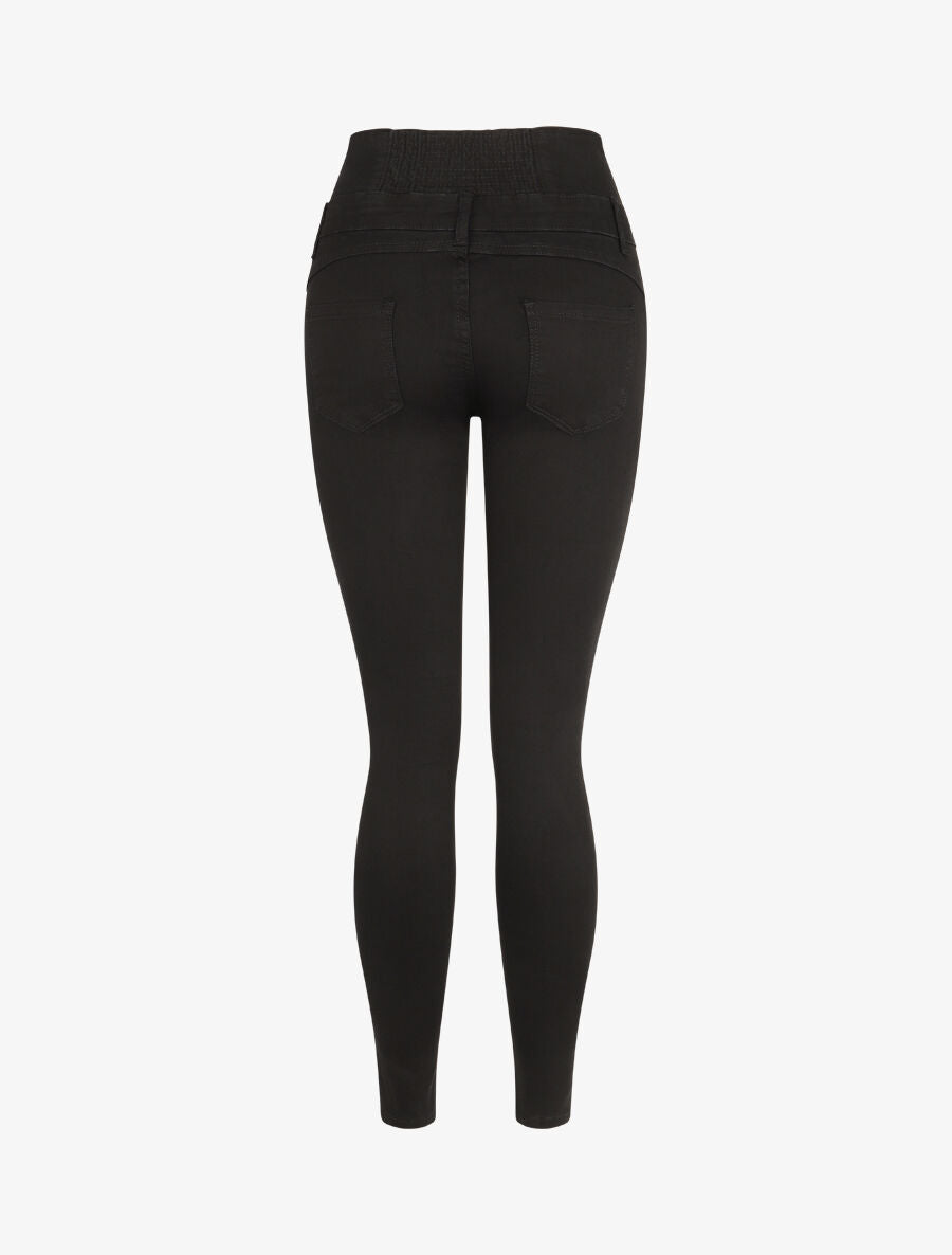 Jean taille haute coupe skinny - Noir - 2