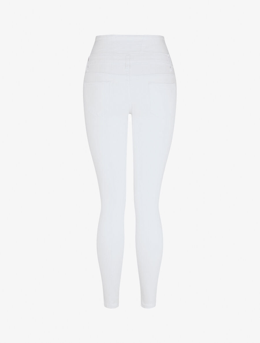 Jean à taille haute coupe skinny - Blanc - 2