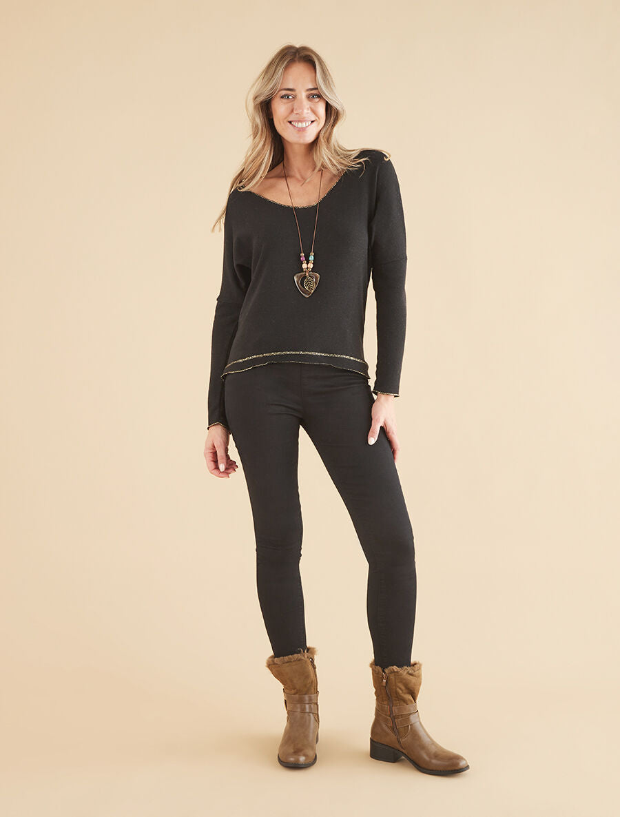 Jean élastiqué coupe slim - Noir - 4