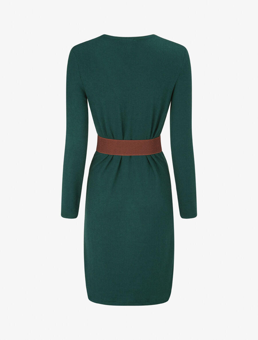 Robe pull col V fantaisie irisé - Vert - 2