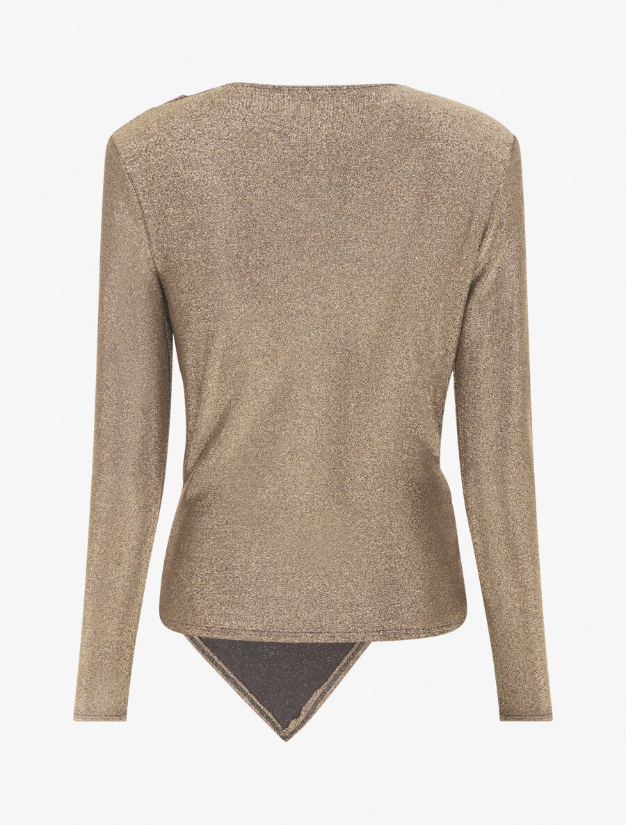 Top irisé à col cache-coeur - Or - 2