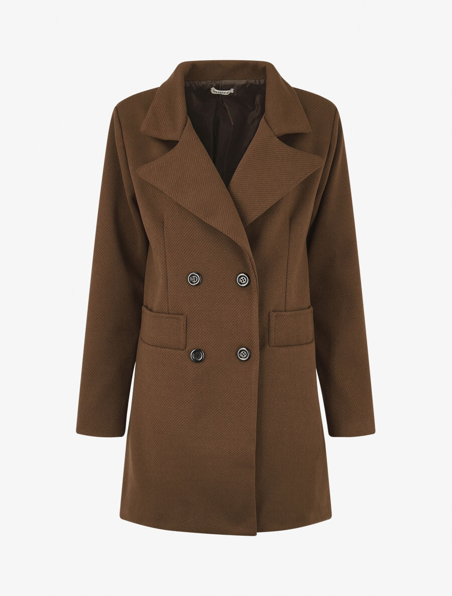 Manteau à capuche style sweat - Marron - 4