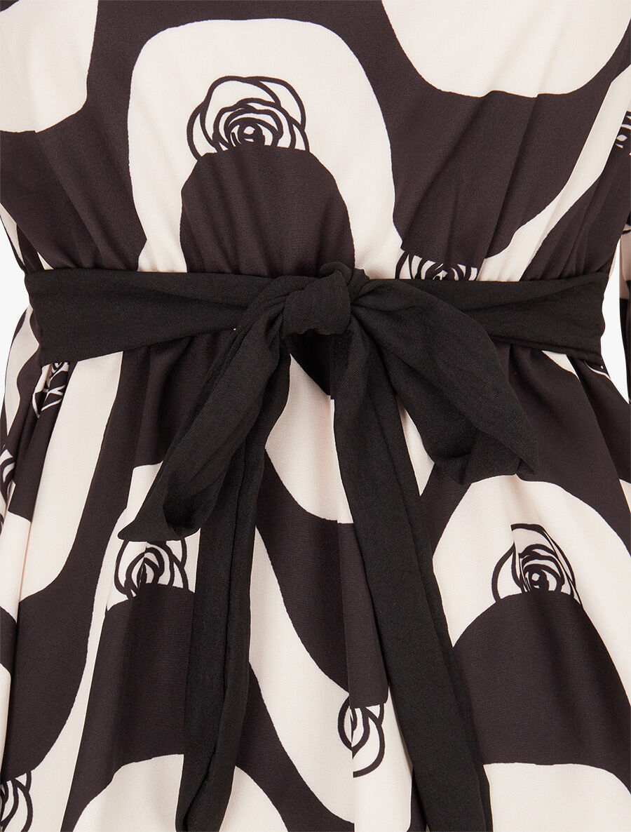 Blouse péplum imprimé art moderne - Noir - 3