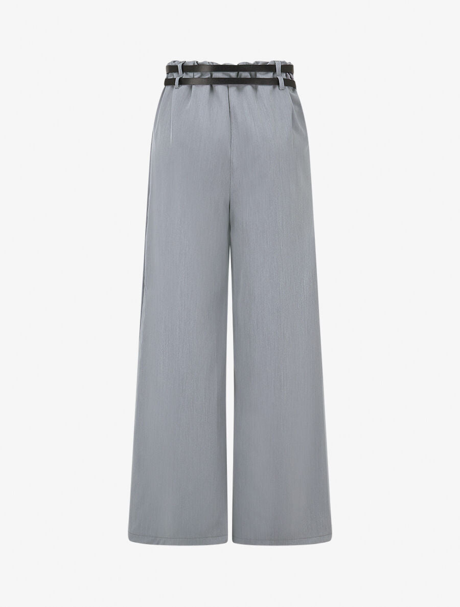 Pantalon droit à double passants - Gris - 2