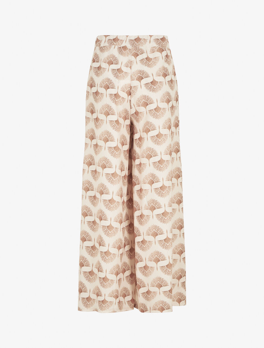 Pantalon ample taille haute imprimé dandelion - Taupe - 2