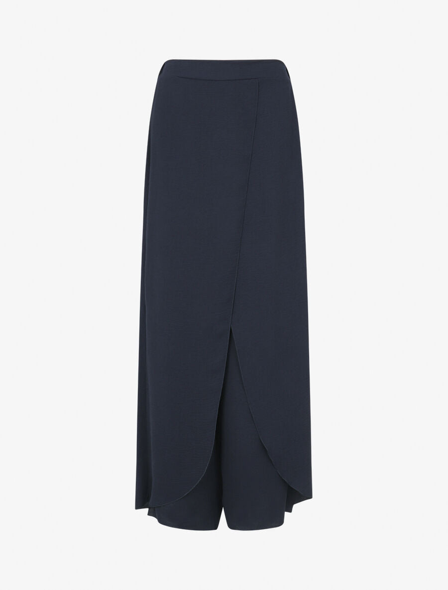 Pantalon fluide à double pans - Marine - 4