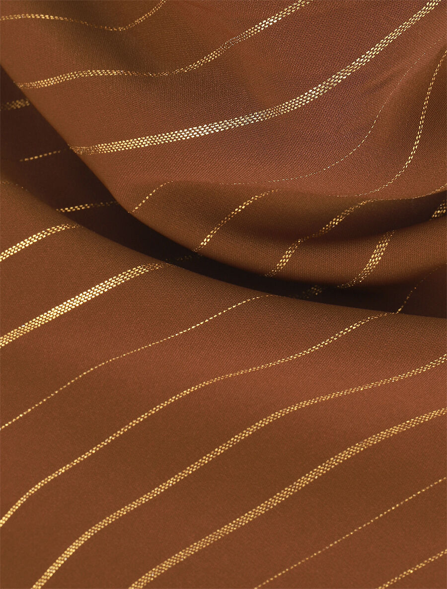 Blouse fluide à rayures irisées - Marron - 3