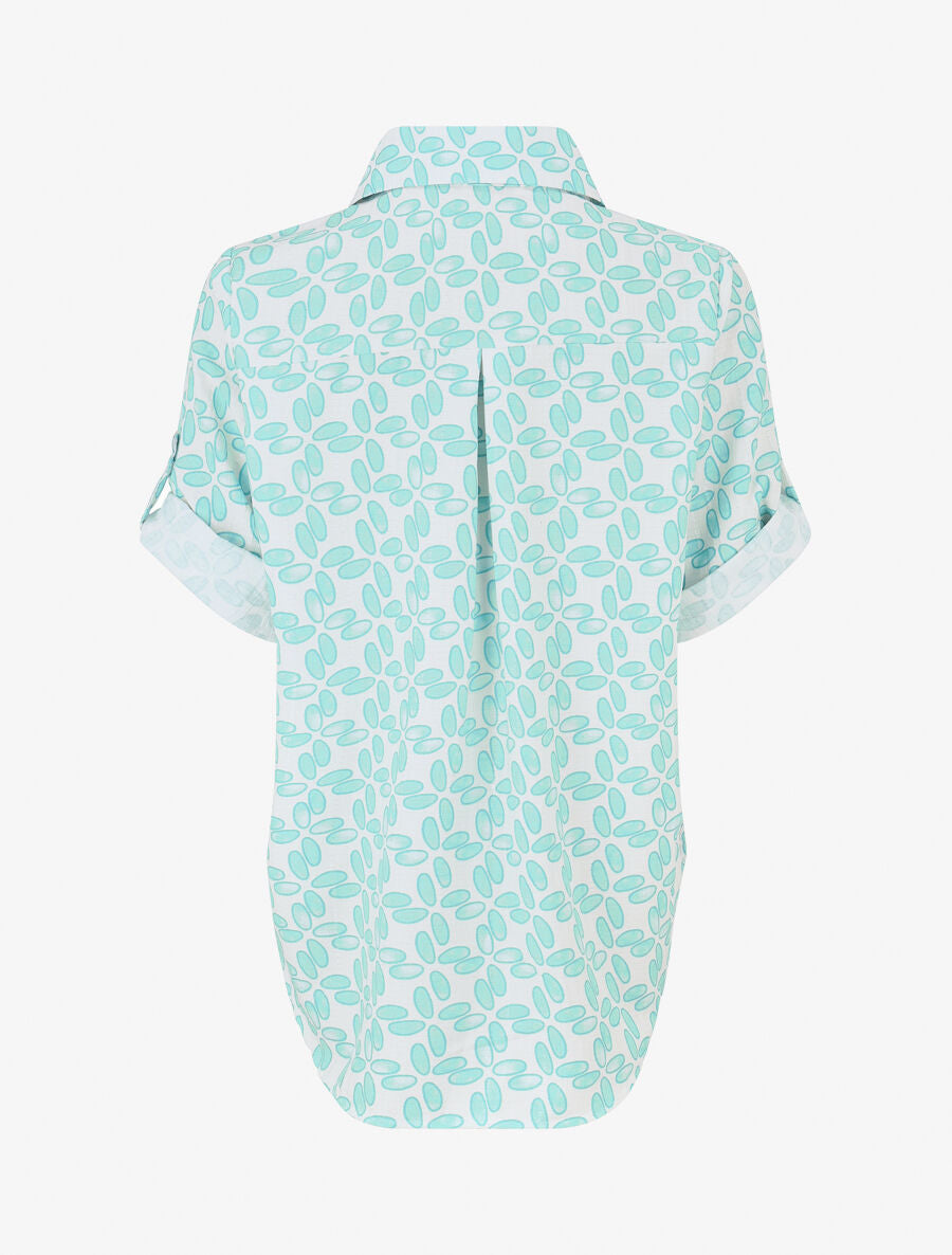 Chemise à manches retroussables imprimé fantaisie - Marine - 2