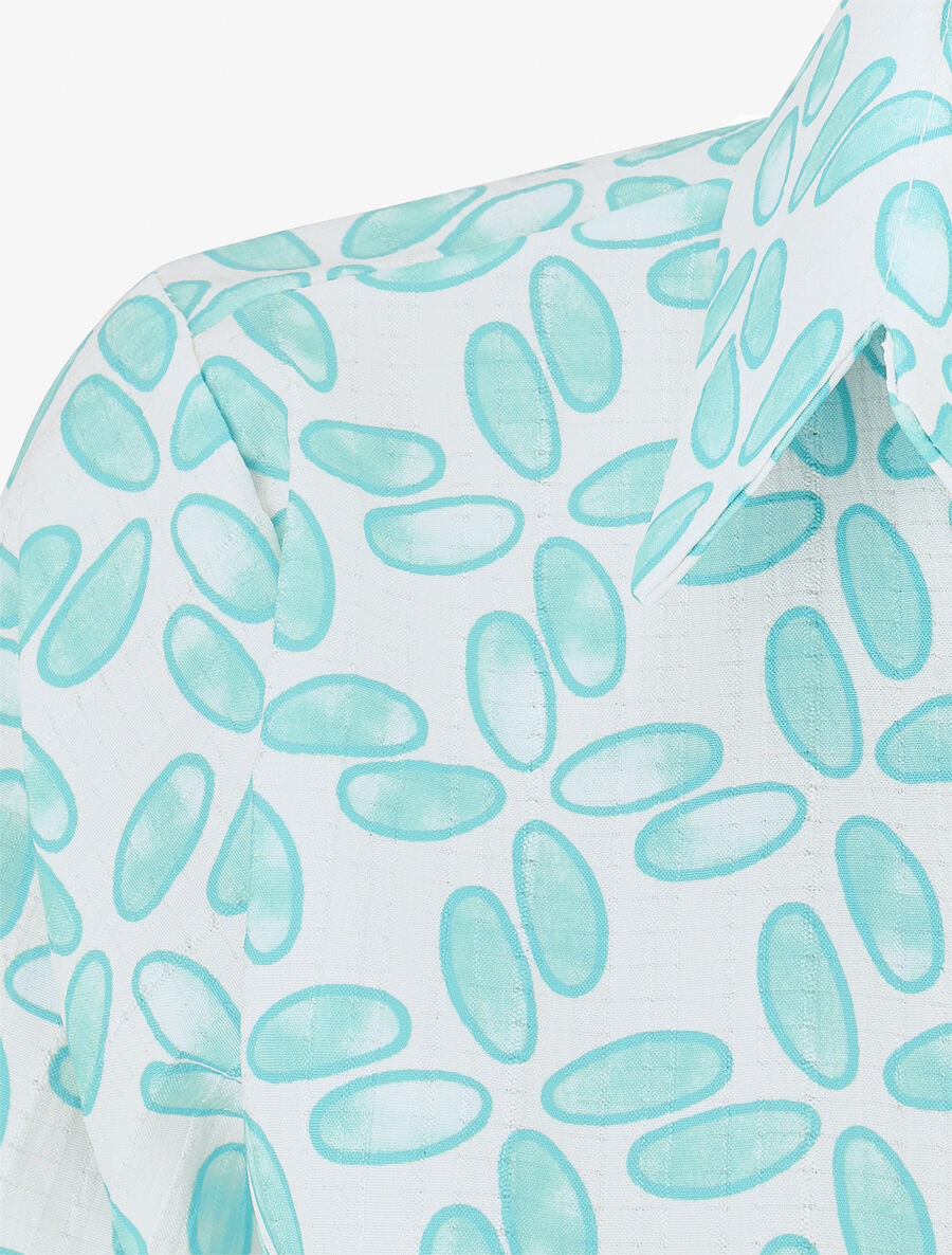 Chemise à manches retroussables imprimé fantaisie - Marine - 3