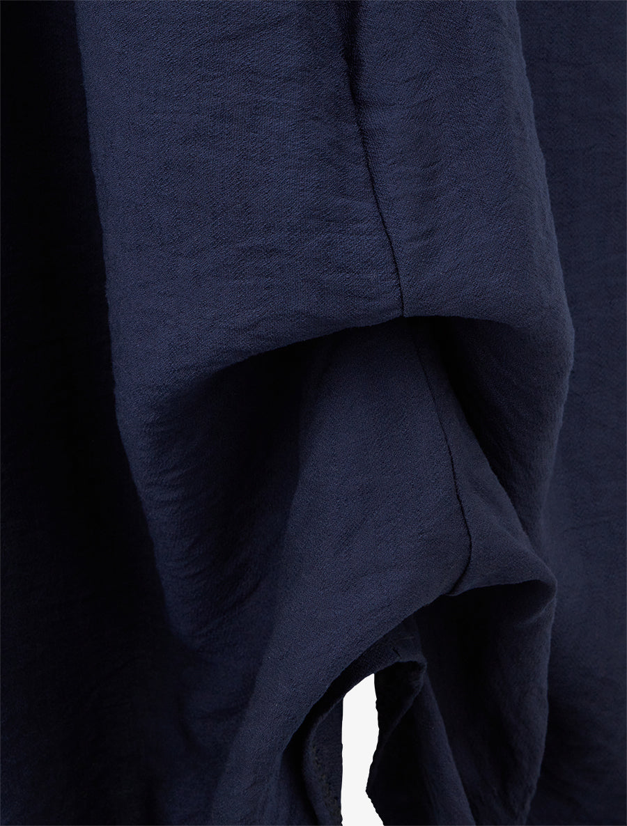 Falda larga de cintura alta con corte evasé. - Marine