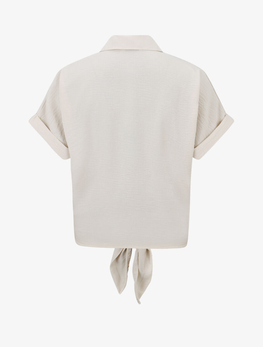 Chemise manches courtes et poche fantaisie - Beige - 2