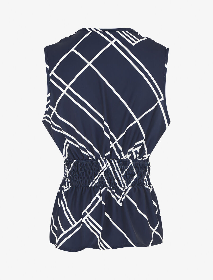 Top sans manches imprimé graphique - Marine - 2