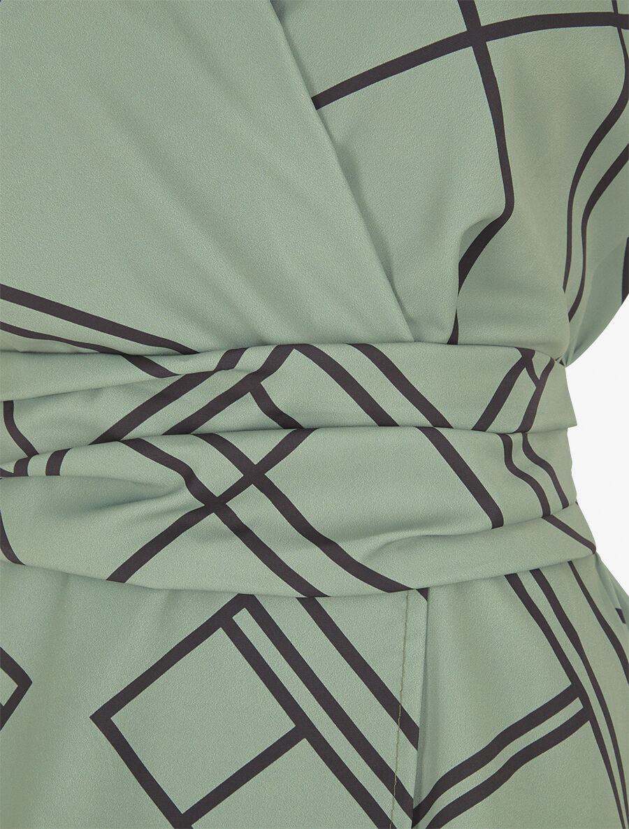 Top sans manches imprimé graphique - Kaki - 3