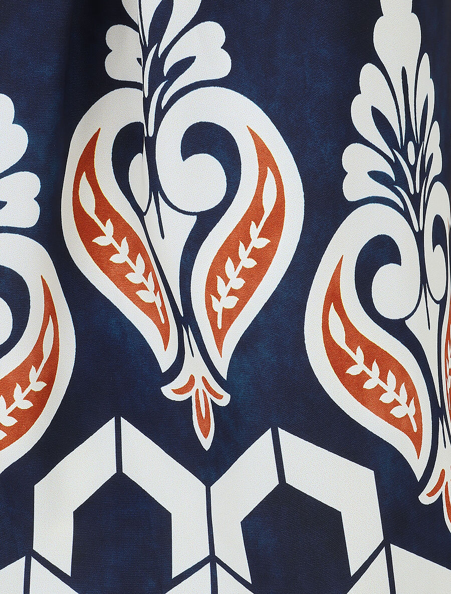 Top fantaisie à bretelles bi-matière - Marine - 3