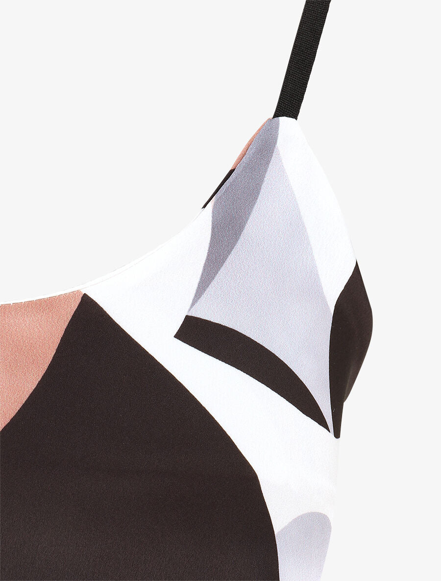 Caraco droit à imprimé abstrait - Noir - 3