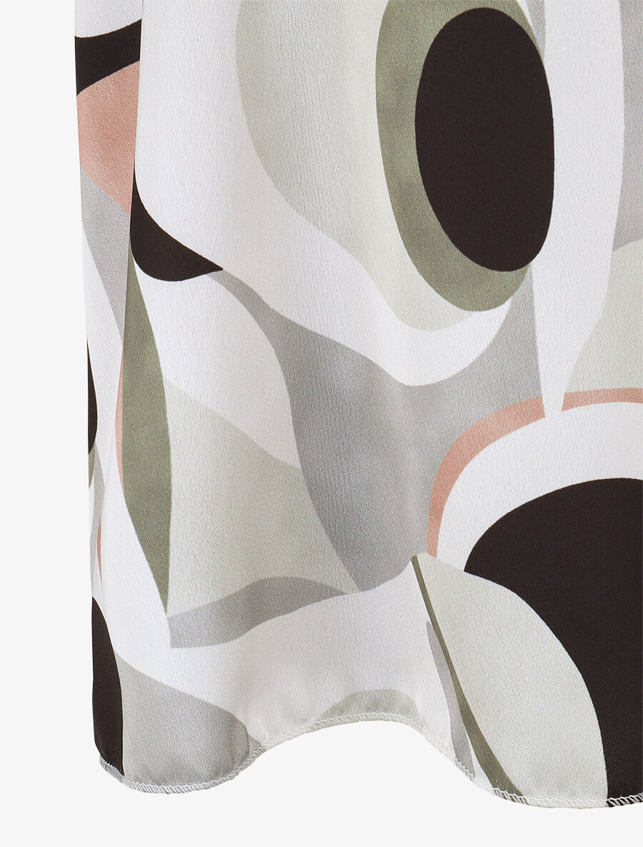 Caraco droit à imprimé abstrait - Kaki - 3