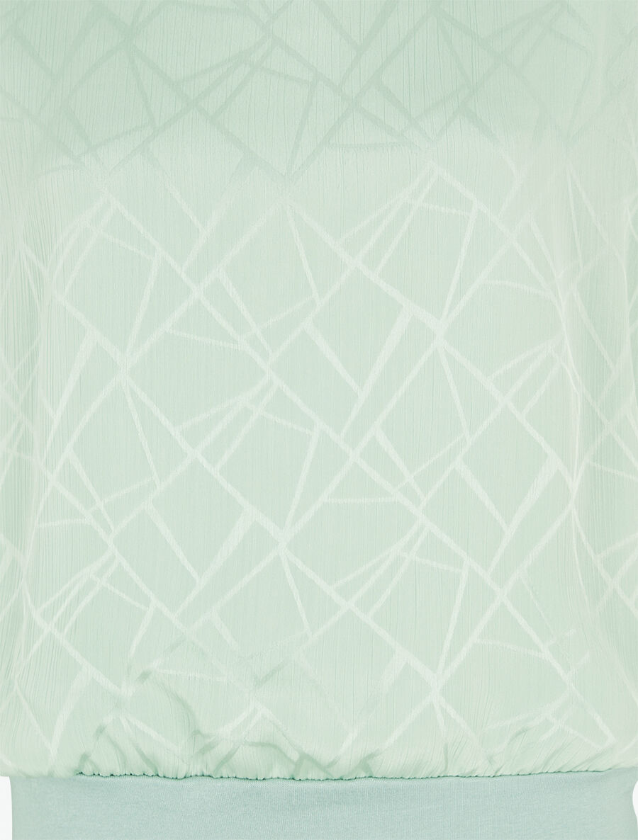Top droit en voile à manches courtes - Vert pastel - 3