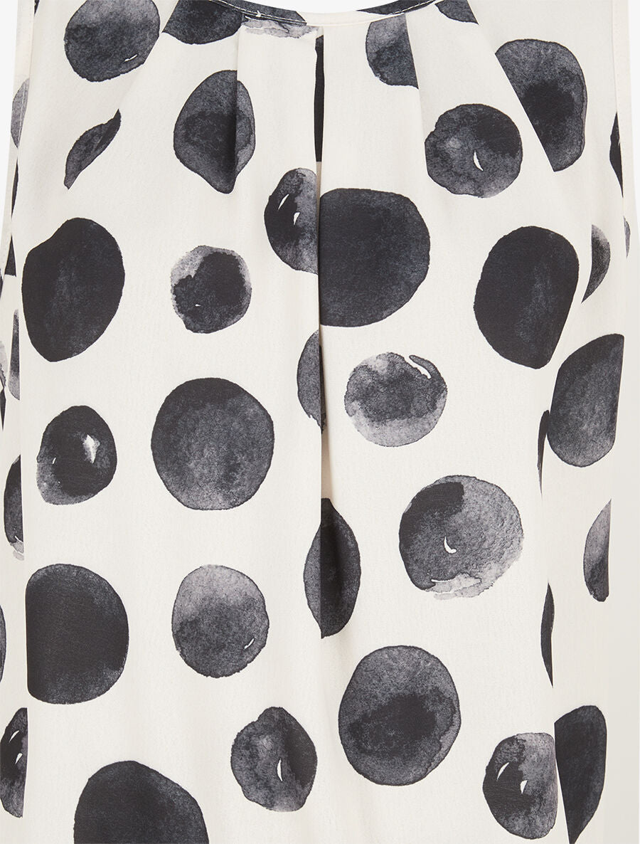 Top sans manches imprimé ronds - Noir - 3