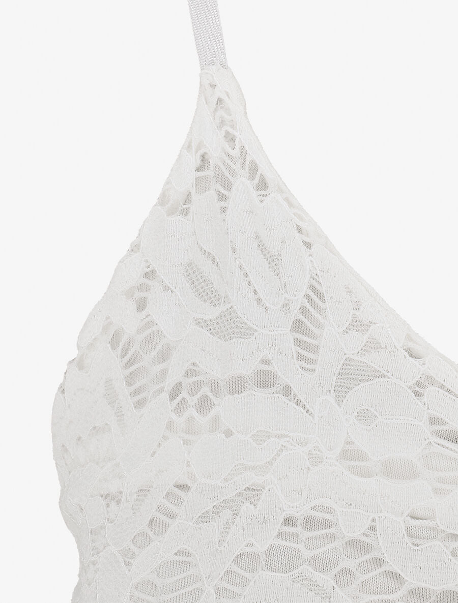 Caraco droit en dentelle - Blanc - 3
