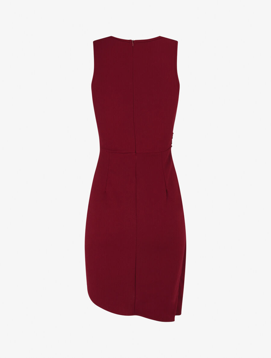 Robe asymétrique à taille en sequins - Lie de vin - 2