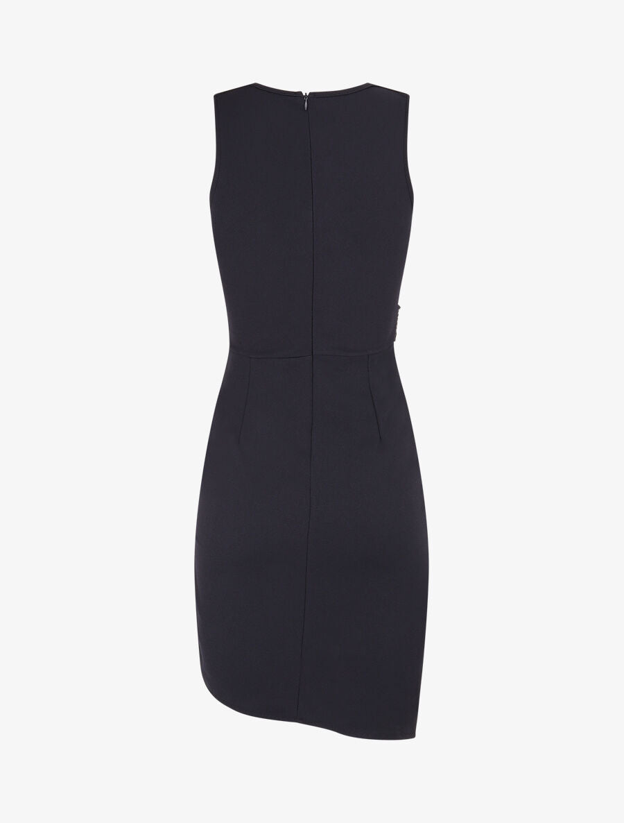 Robe asymétrique à taille en sequins - Marine - 2