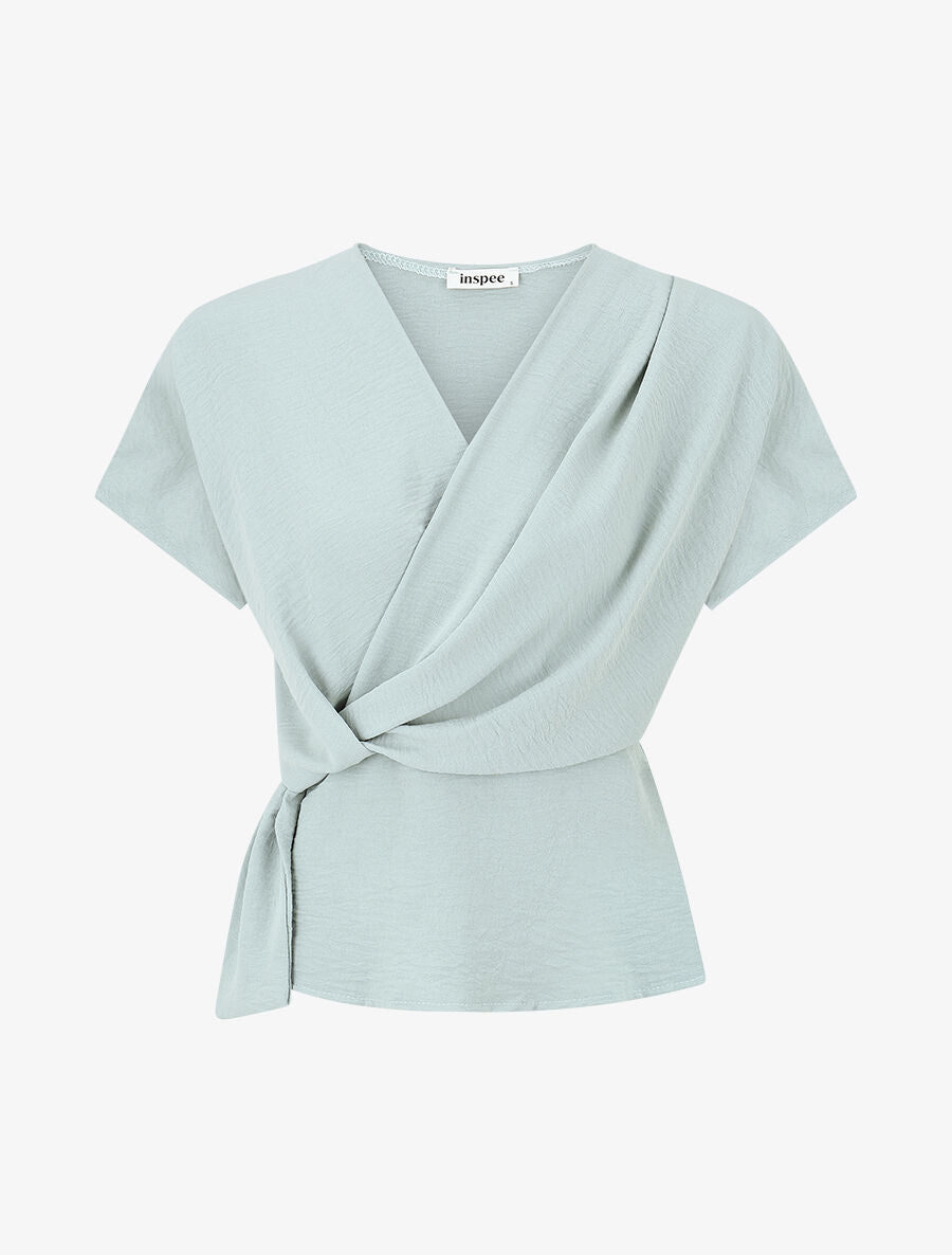 Top col cache-coeur à noeud - Vert d&