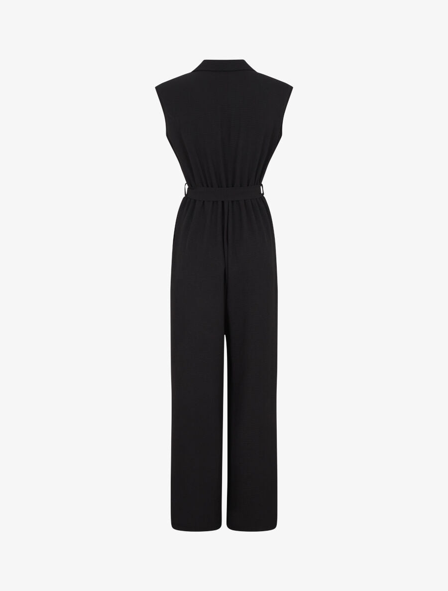Combinaison sans manches unie coupe droite - Noir - 2