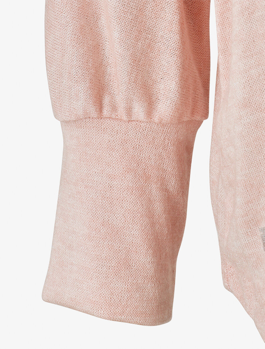 Pull fin droit flocage stylisé irisé - Rose - 3