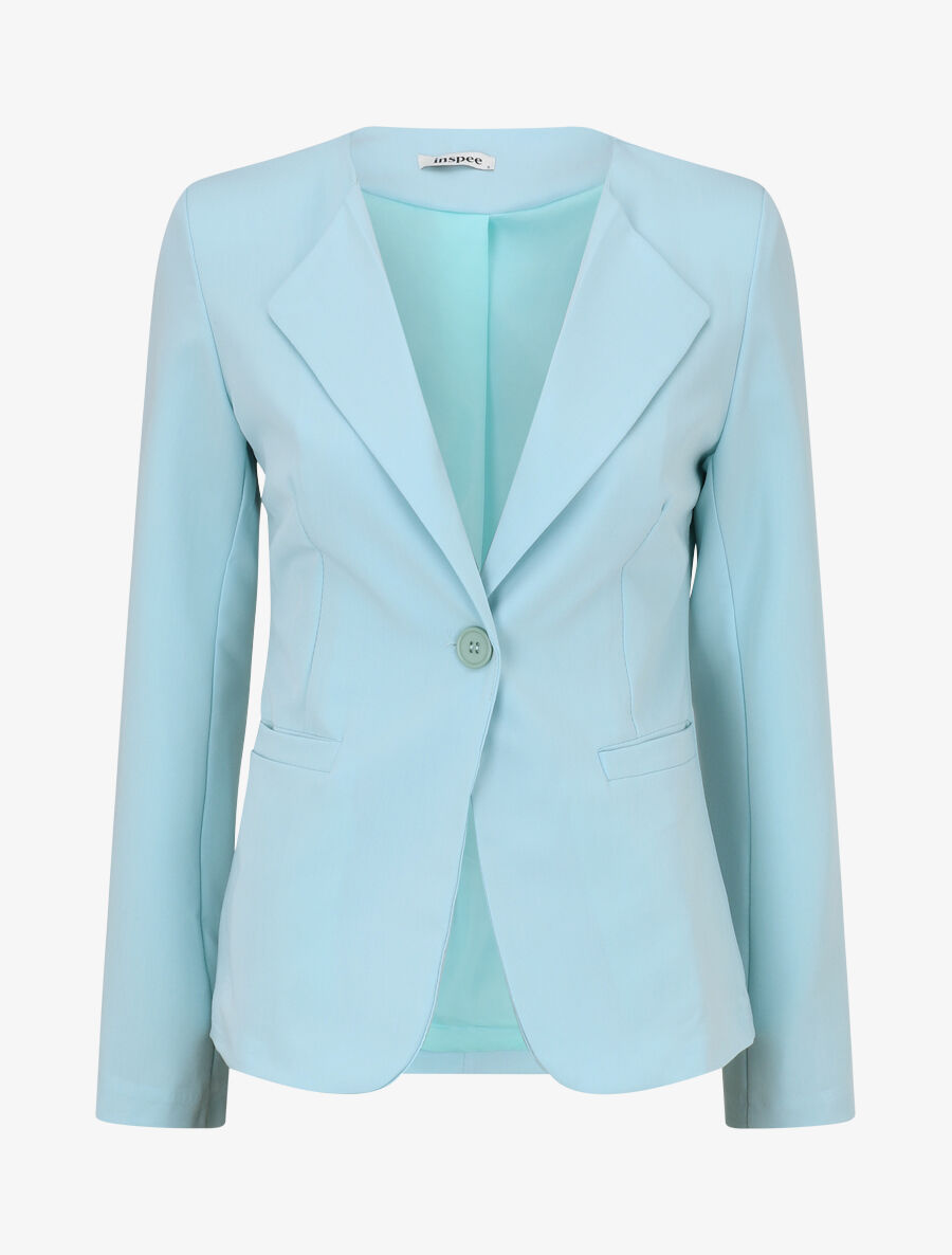 Veste unie boutonnée - Bleu ciel - 4