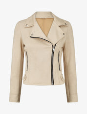 Perfecto en suédine à poches zippées décoratives - Beige - 1