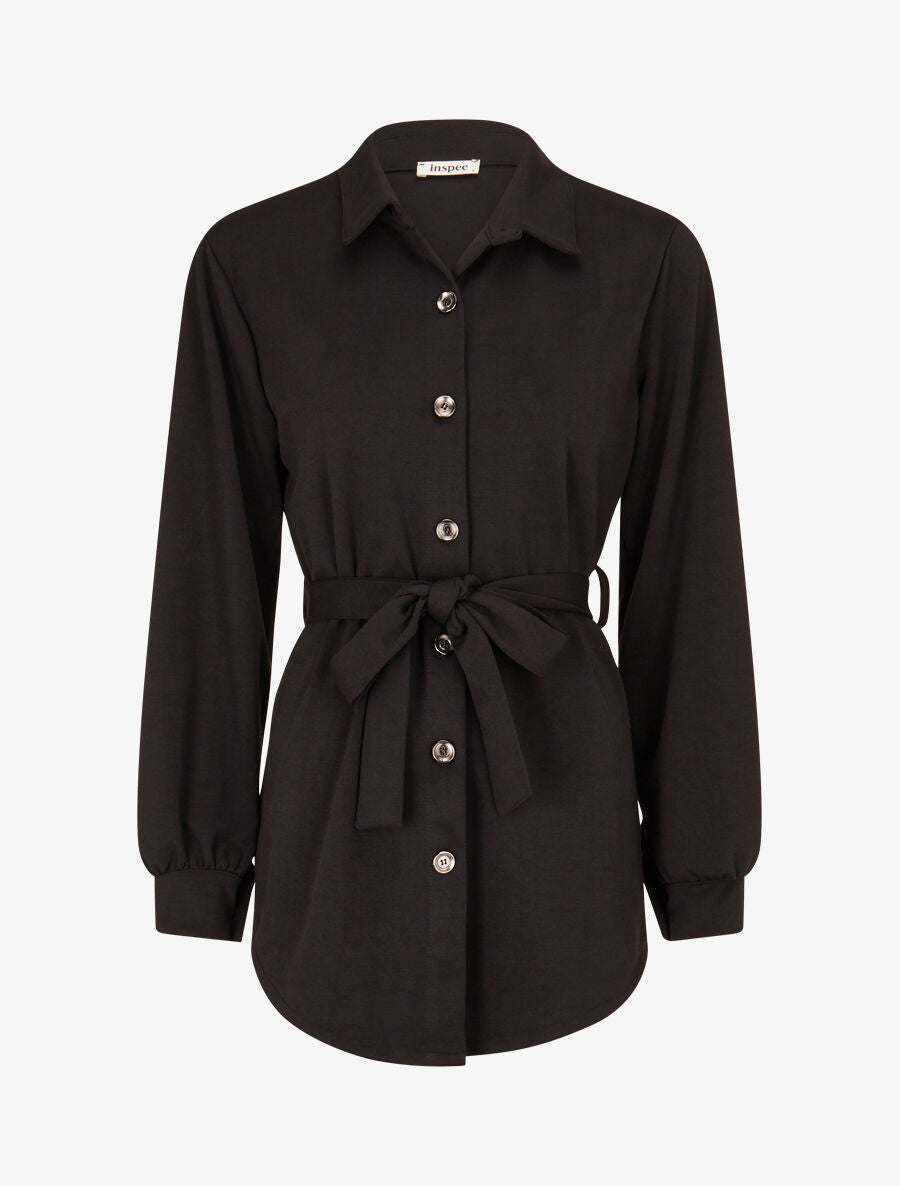 Chemise classique et ceinturée - Noir - 1