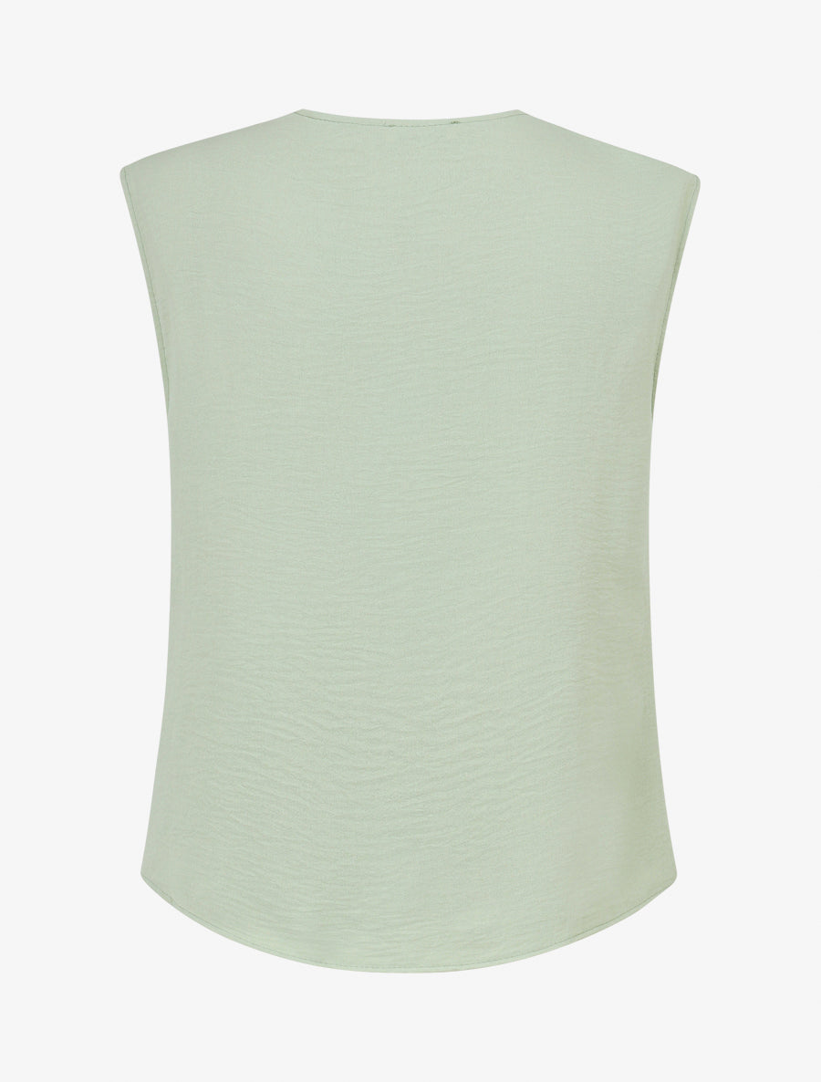 Top uni à empiècement bijou - Vert anis - 2