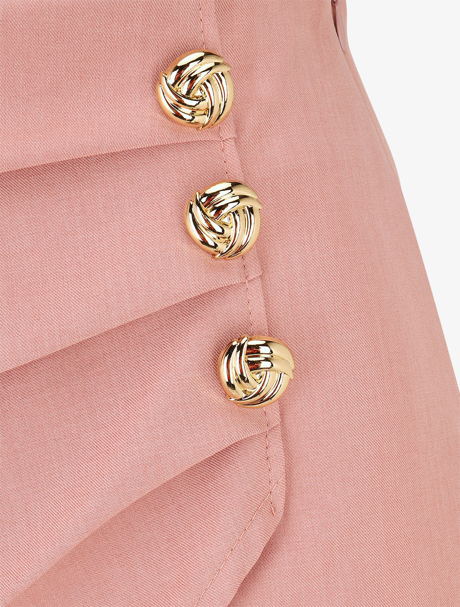 Short uni à boutons décoratifs - Vieux rose - 3
