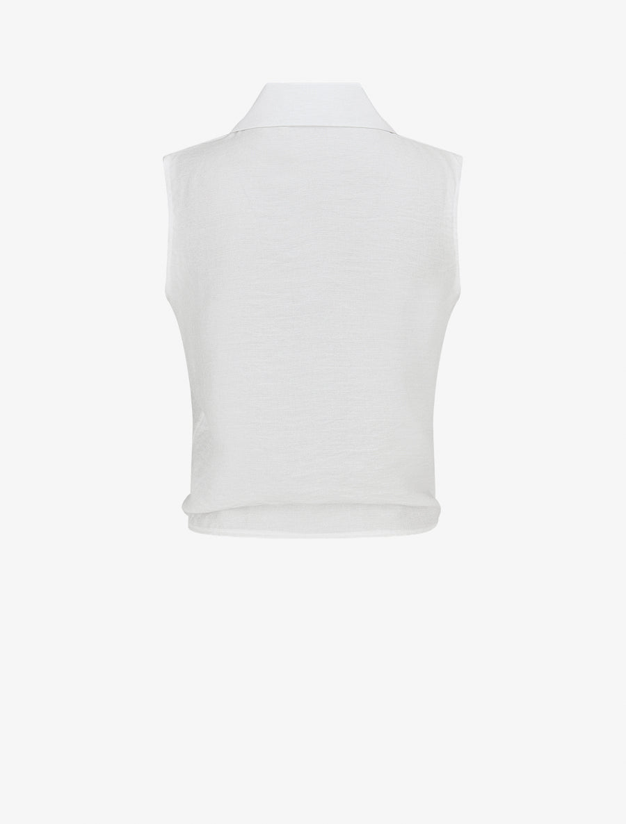 Chemise sans manches à nouer - Blanc - 2