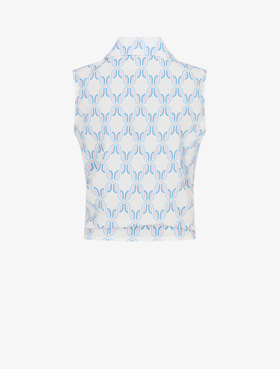 Chemise sans manches à nouer imprimé 70&