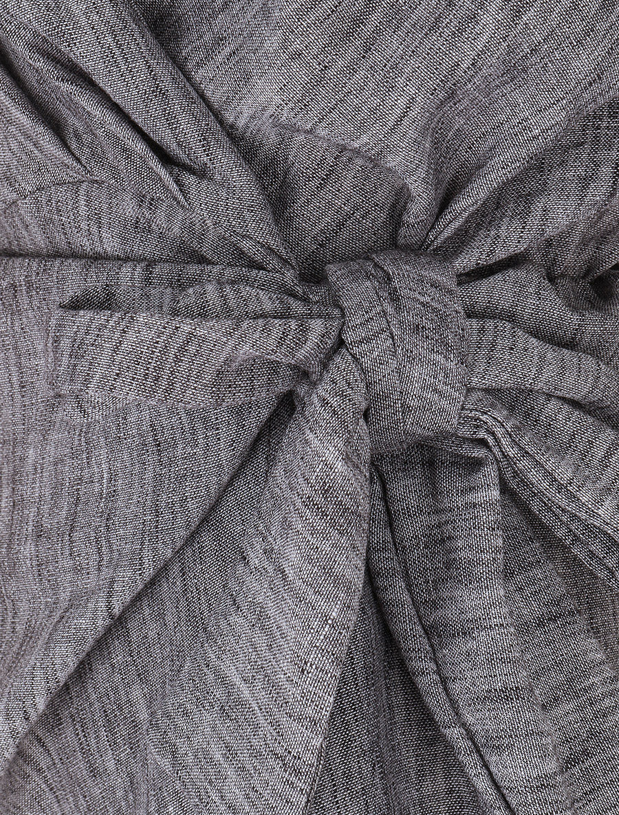 Blouse manches courtes à col cache-coeur - Gris - 3