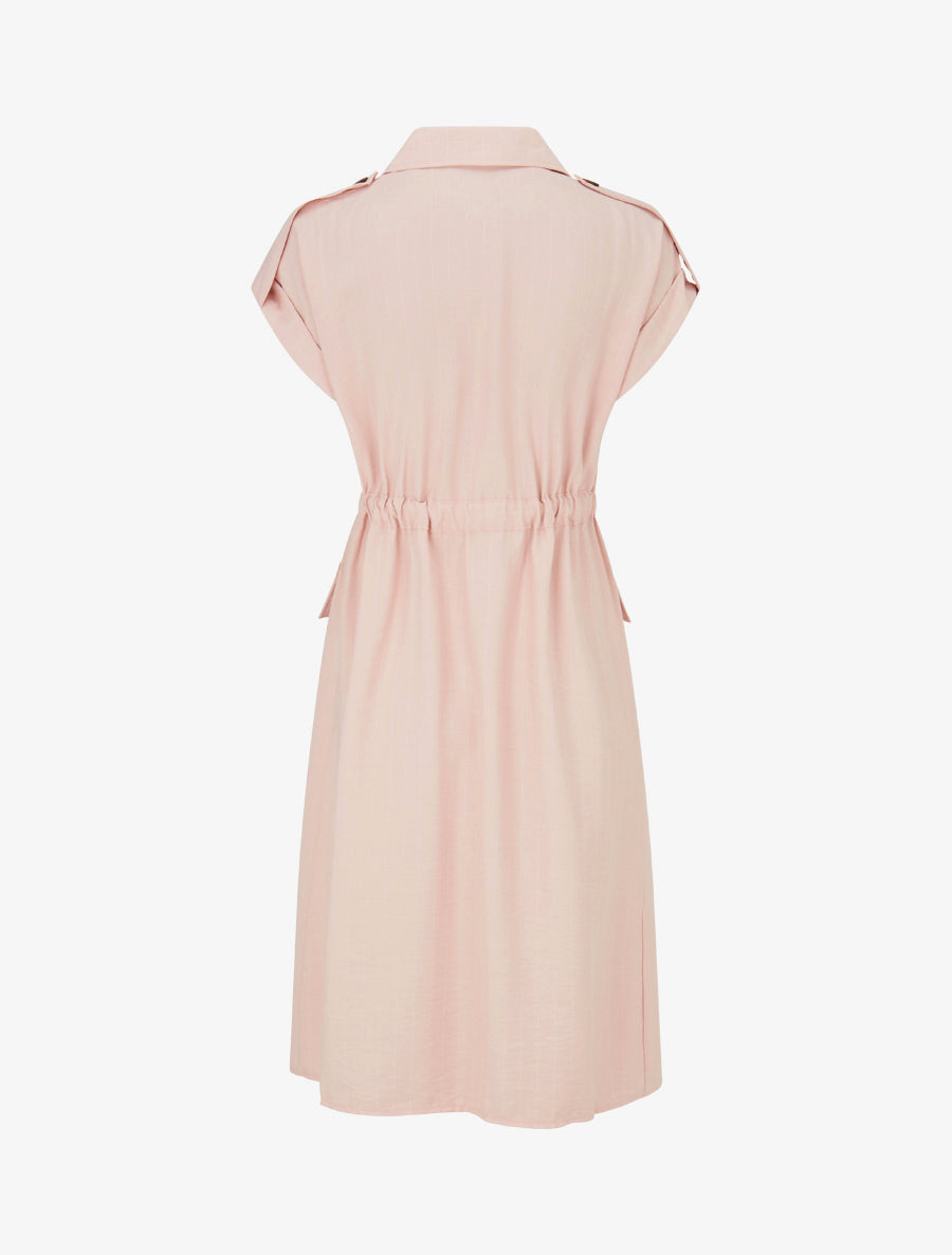 Robe droite à fines rayures - Rose - 2