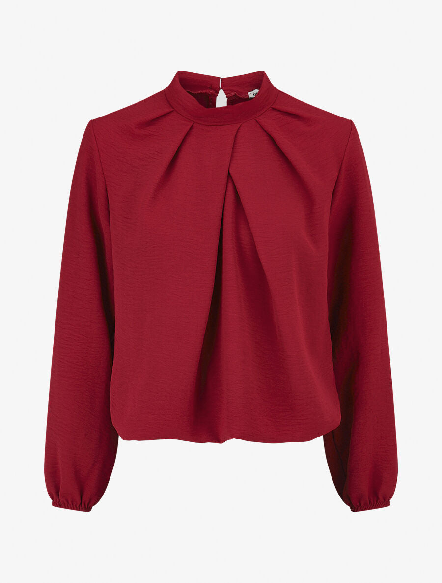 Blouse à plis croisés - Lie de vin - 5