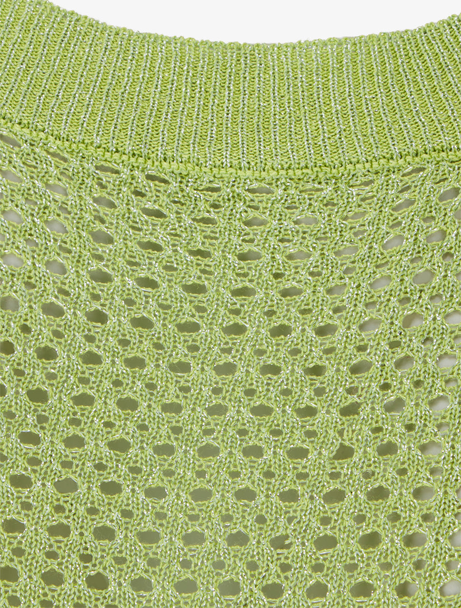 Top filet de pêche en maille irisée - Vert pomme - 3