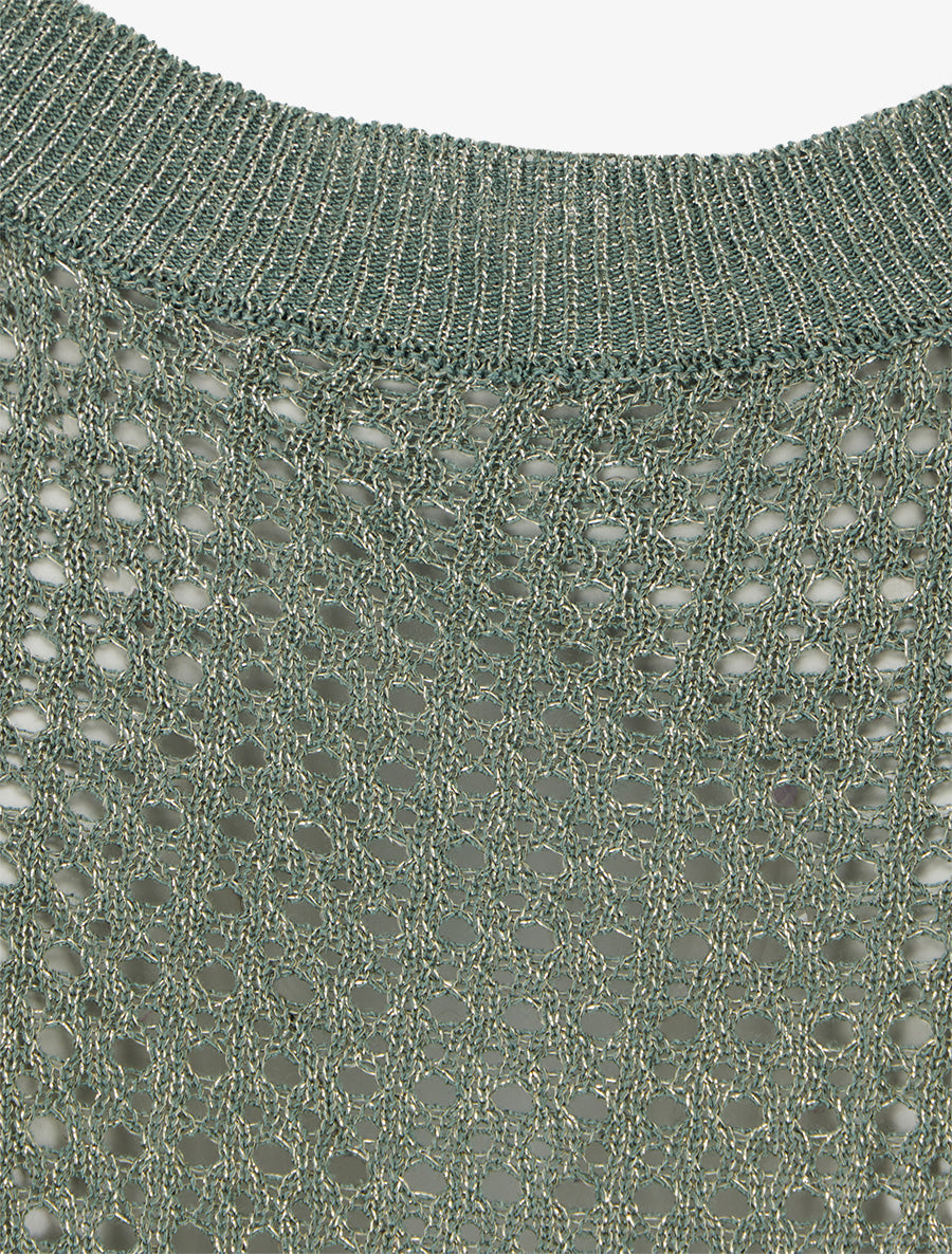 Top filet de pêche en maille irisée - Kaki - 3