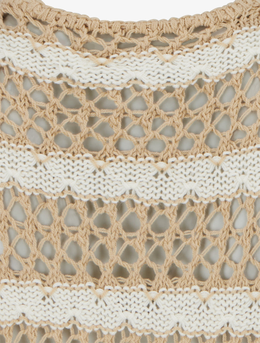 Débardeur tricoté à rayures - Beige - 3