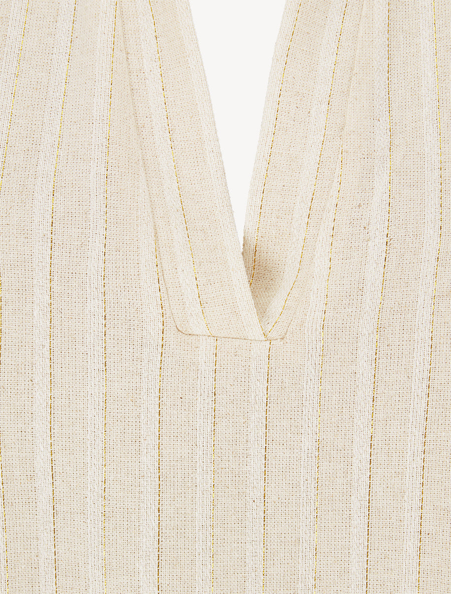 Top sans manches à rayures irisées - Beige - 3
