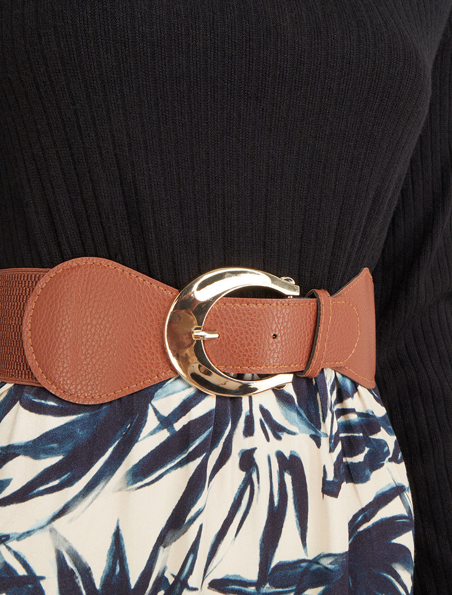 Robe évasée bi-matière imprimé feuilles - Marine - 3