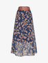 Jupe longue imprimé baroque - Marine - 1